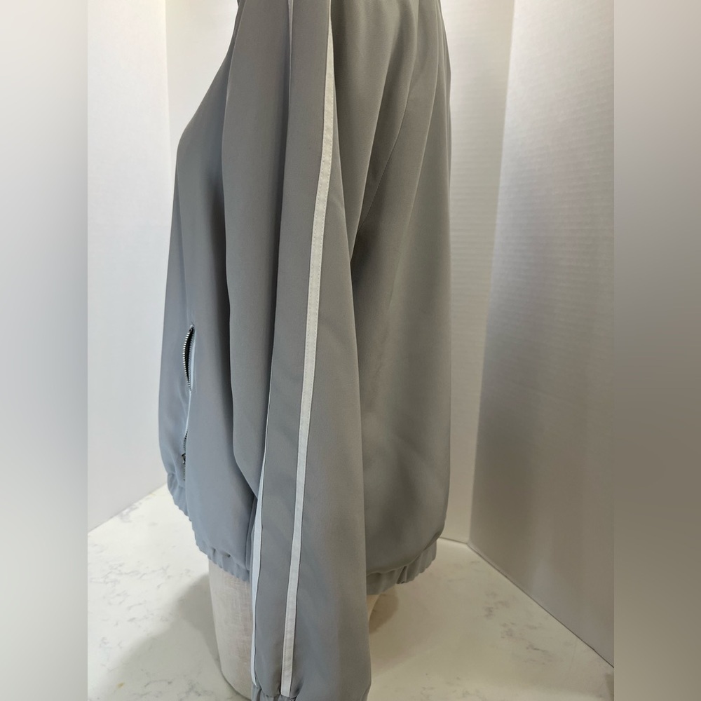 Women's Gray Bomber Jacket - Picture 10 of 13